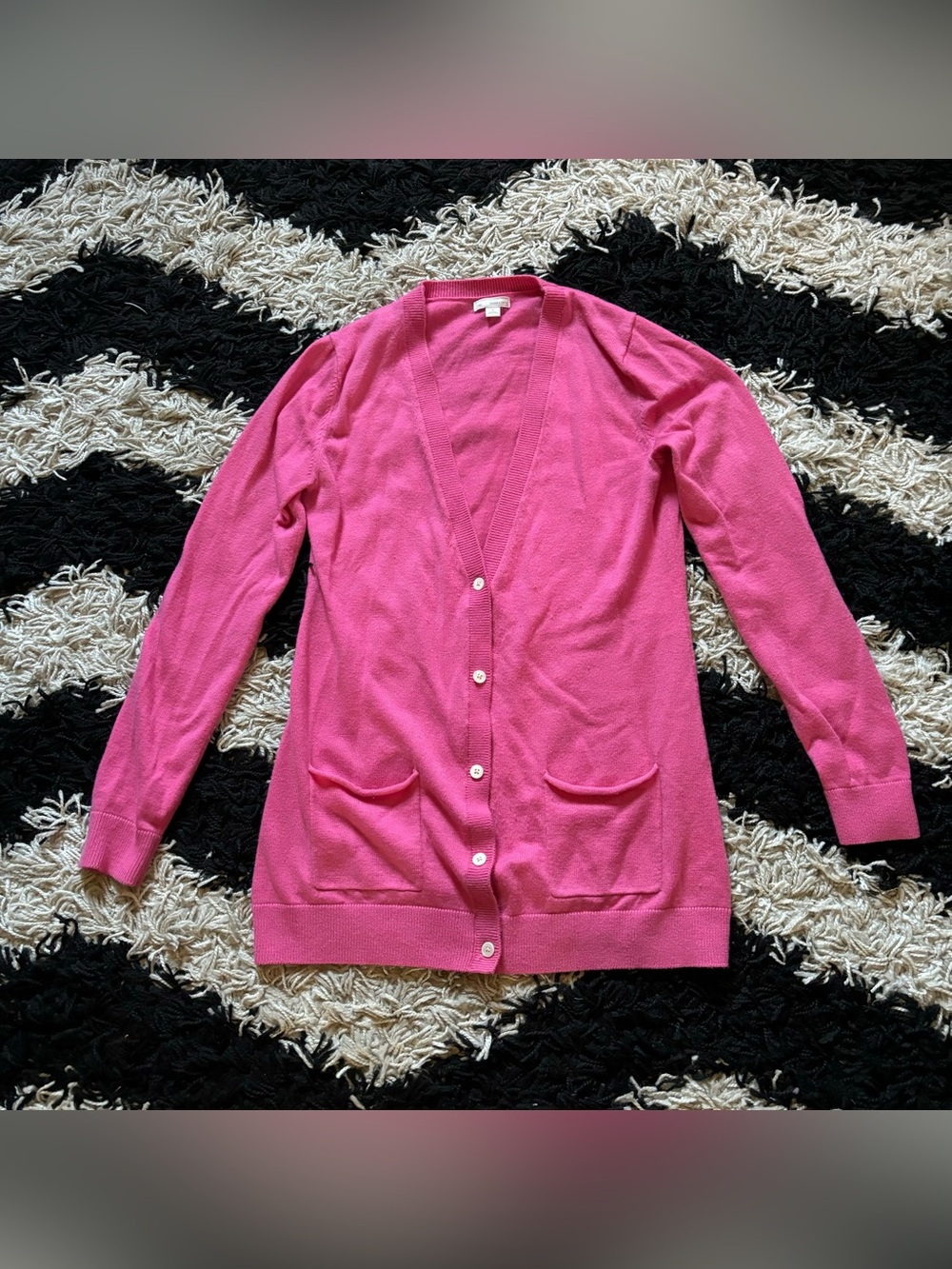 Gap “Bella” Shocking Pink Button Up Slouchy Fit Long Sleeve Cardigan